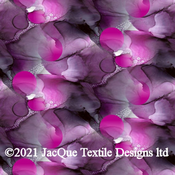 Violet Purple Marbles One of a Kind Handmade Velvet Upholstery Fabric Fiber Art