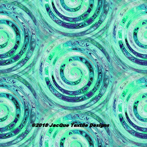 Swirls Lime Turquoise Handmade Velvet Upholstery Clouds Lightening Shimmer Fiber Art Fabric