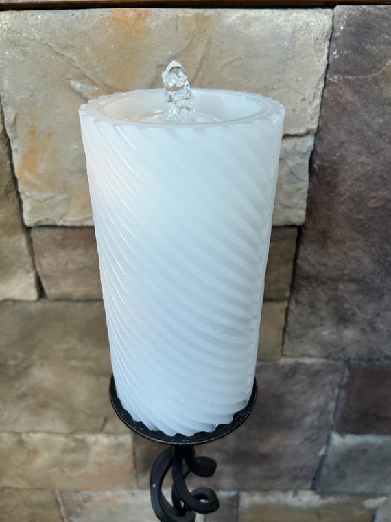 Fountain Candle White Light Runs on Water Gift Unique Remote Timer