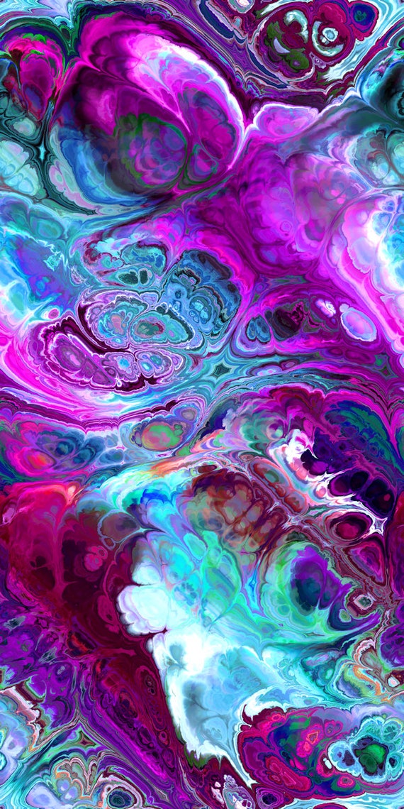 Vibrant Purple Blue Artist Created Lycra Knit Fabric By The Yard Athletic Apparel Swimwear Swim Suit