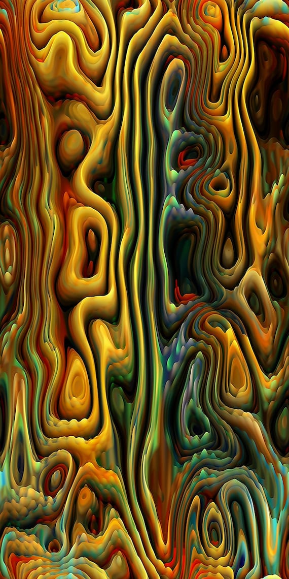 Satin Fabric Artisan Created 3D By The Yard Fiber Art Marble Fabric Maze Fall UNIQUE