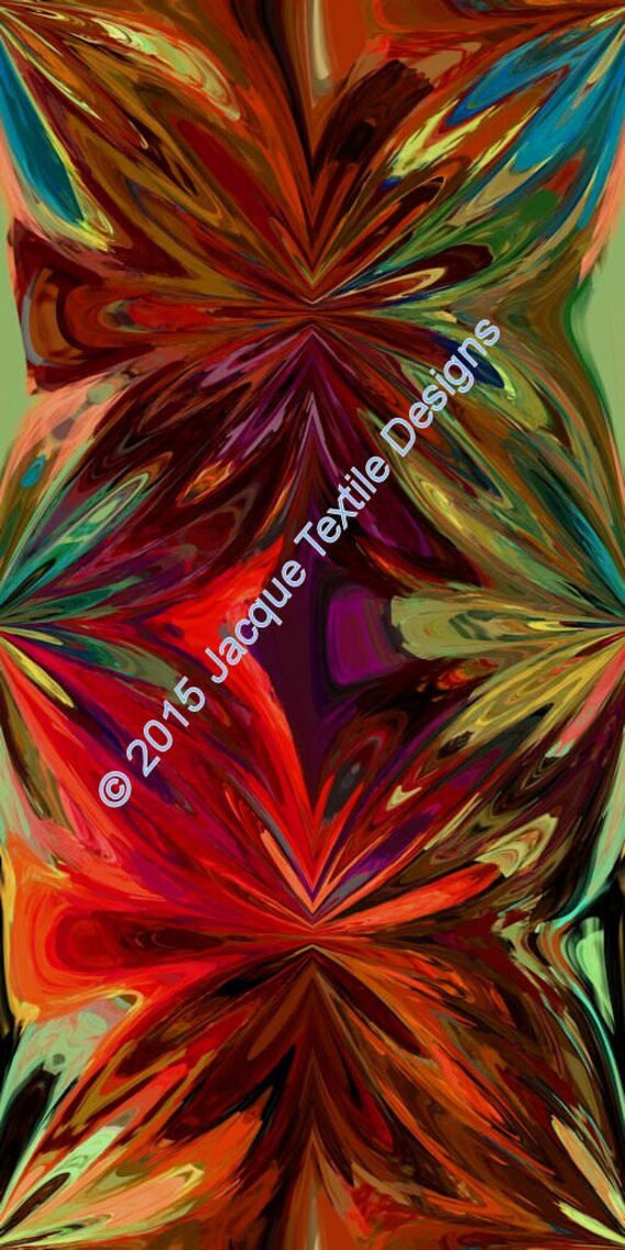 Designer Artist Created Upholstery Canvas Fabric Fiber Art Abstract Abstract Flower Home Decor