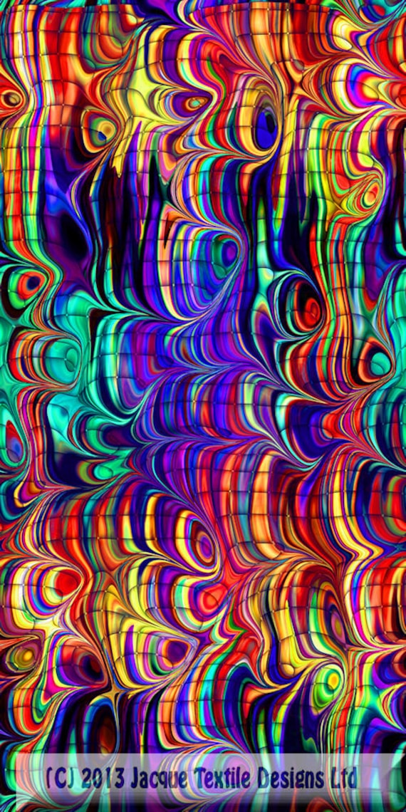 Artisan Textile Artist Rainbow Weave Hand Created Jersey Lycra Spandex Knit Fabric