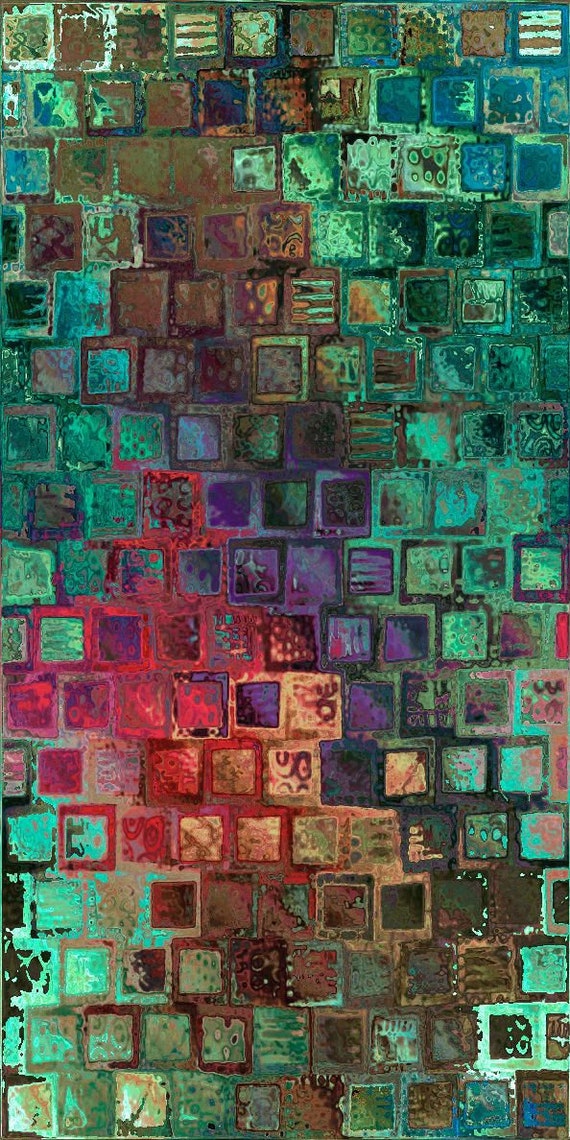 6 Yards Velvet Upholstery Fabric Brick Patchwork Handmade Commercial Grade Fiber Art