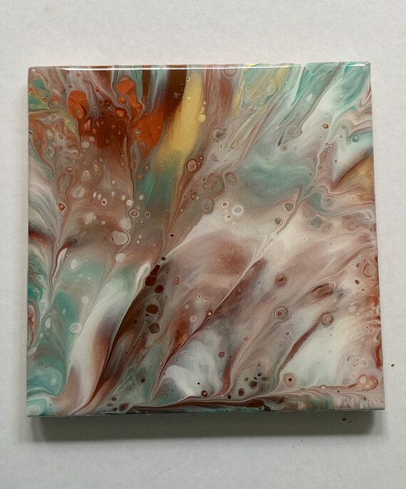 Trivet Resin Handmade Tile Coaster Painted Gift