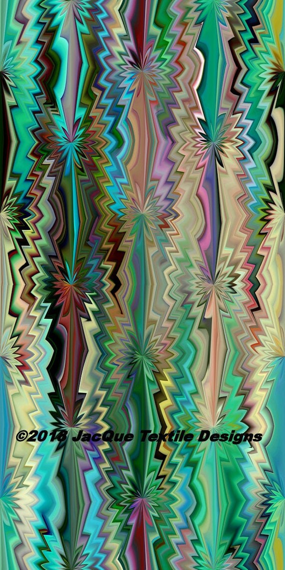 Abstract Flower Pedals Artist Created Cotton Canvas Fabric Commercial Grade Upholstery