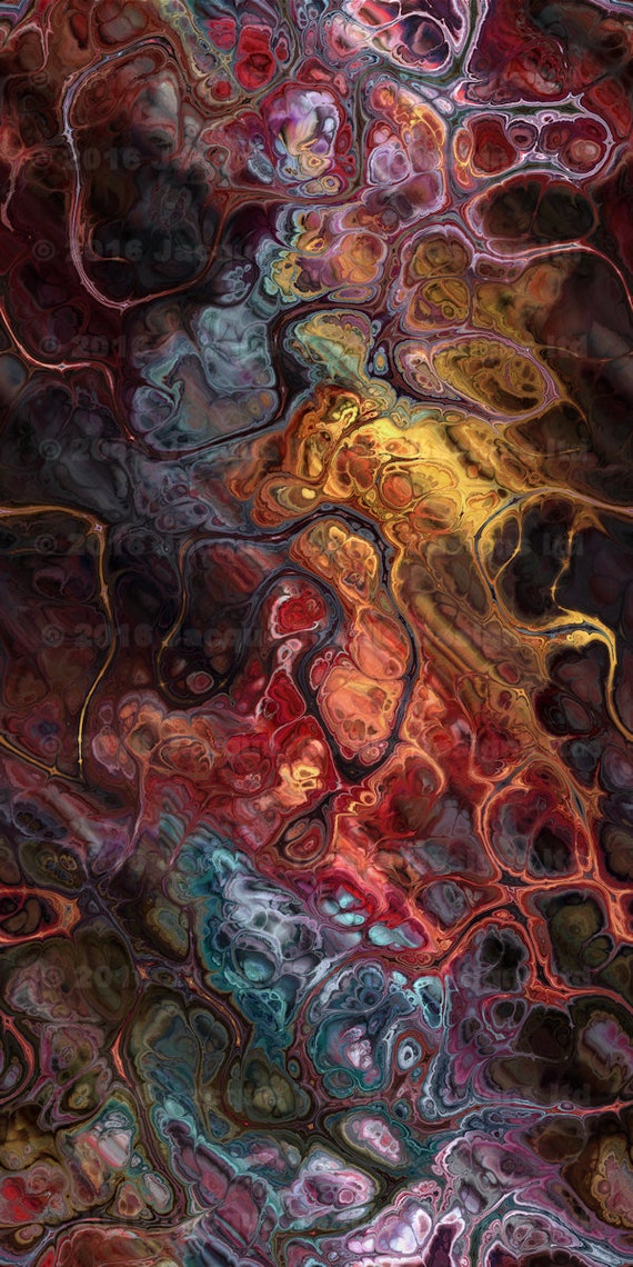 Artisan Rich Colors Marble Satin Fabric By The Yard Fiber Art Marble Fabric