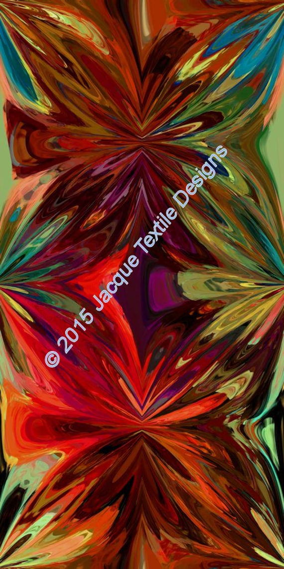 Fashion Textile Artist Stars of Red Burgundy Blue 100% Cotton Sateen Fabric