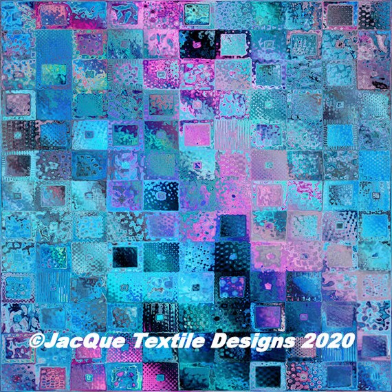 Brick Patchwork Handmade Artisan Textile Art Velvet Upholstery Fabric Reupholster Fiber Art