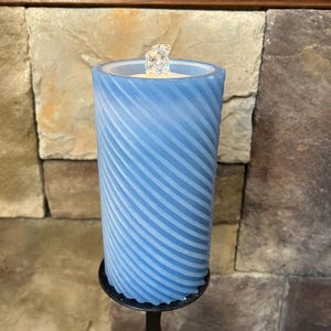 Blue Fountain Candle: LED Light, Remote & Timer