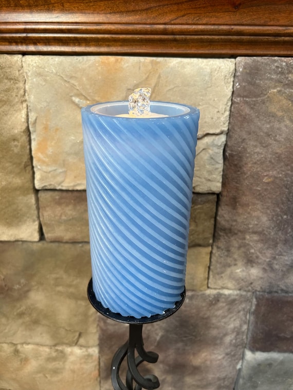 Blue Fountain Candle: LED Light, Remote & Timer