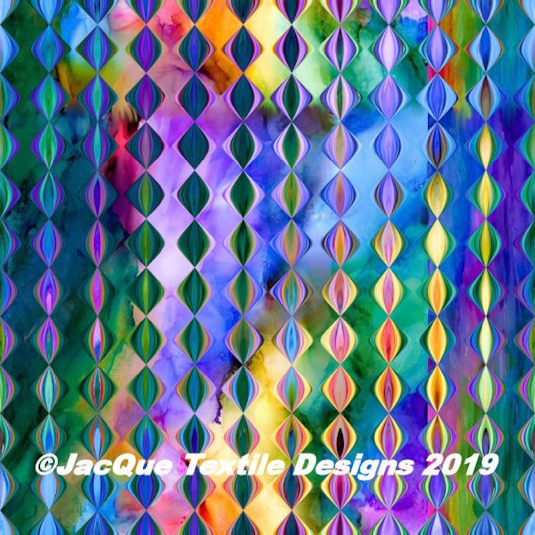 Satin Diamond Pattern Artist Created Fabric Fiber Art Fabric Abstract ...