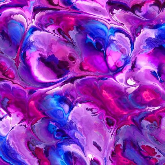 Marble Blue Purple Turquoise Handmade Velvet Upholstery Fabric Fiber Art