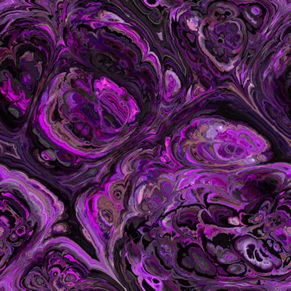 Designer Fabric Abstract Purple Lavender Handmade Crepe De Chine Fabric