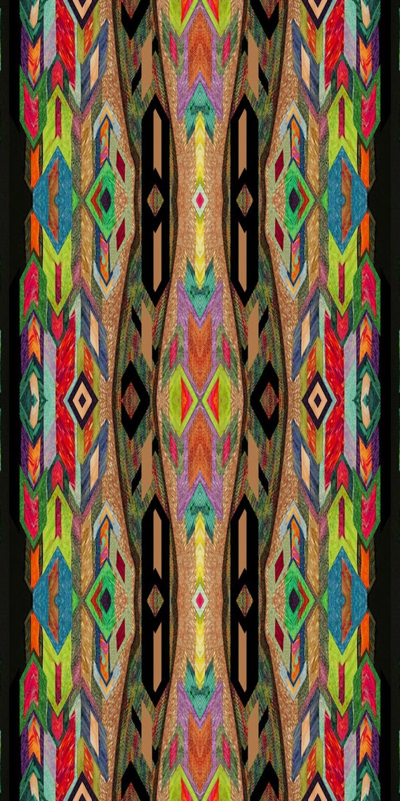 Artisan Made Fleece Fiber Art Fabric Ethnic Southwestern By The Yard Home Blanket