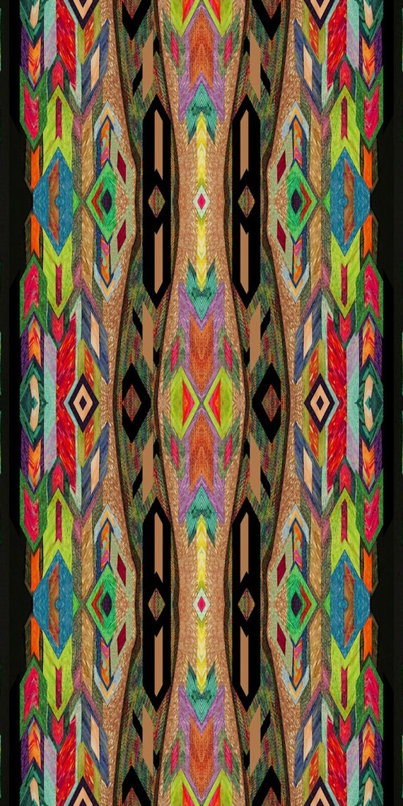 Artisan Handmade Velvet Upholstery Fabric Aztec Ethnic Shimmer Fiber Art Fabric