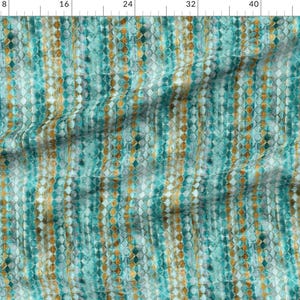 Velvet Upholstery Fabric Blue Golden Distressed Diamond One of a Kind Handmade Commercial Grade Fabric Fiber Art