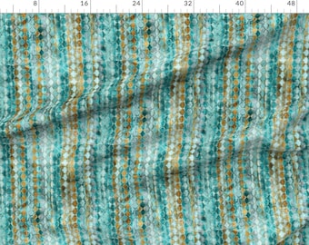 Velvet Upholstery Fabric Blue Golden Distressed Diamond One of a Kind Handmade Commercial Grade Fabric Fiber Art