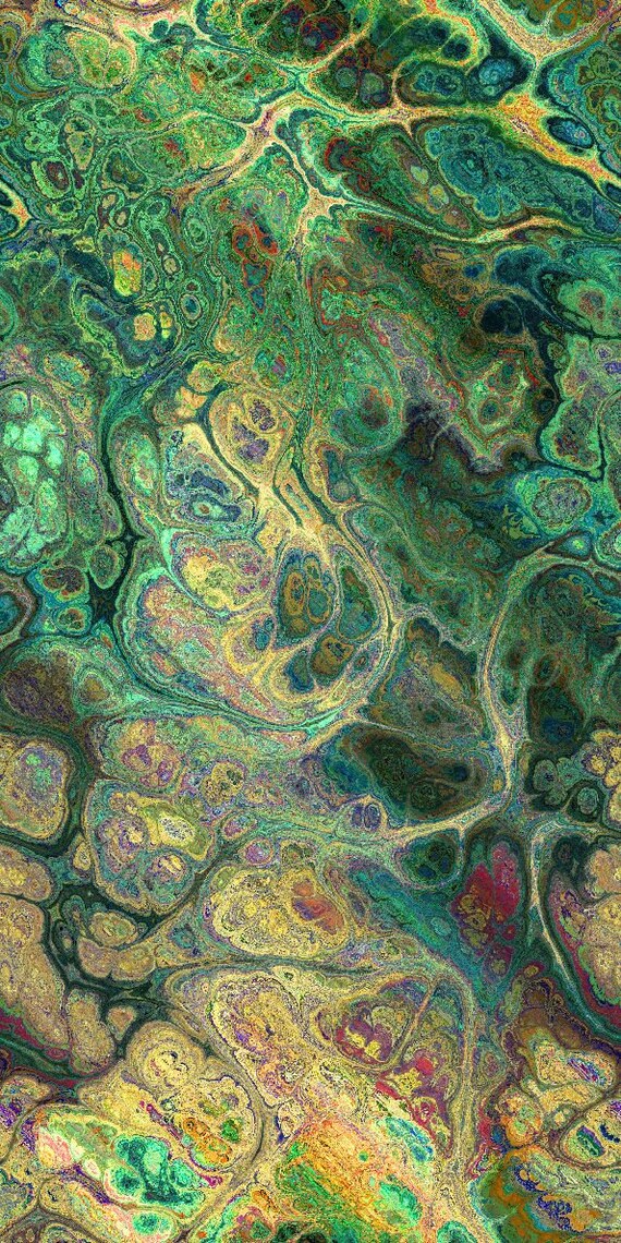 Designer Textile Green Vibrant Artist Hand Created Fleece Fiber Art Fabric Jewels Apparel Blanket