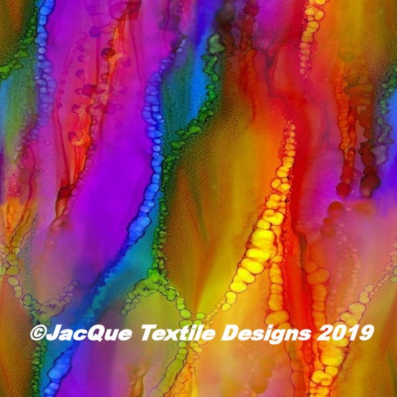 Watercolor Explosion Color Artist Created Lycra Knit Fabric By The Yard Athletic Dance Swimwear Swim Suit