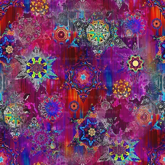 Artisan Fabric Kaleidoscope Plum Fiber Art Velvet Upholstery Commercial Grade Home Decor Cushion Chair