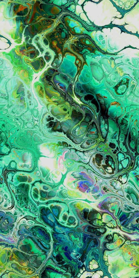 Green Marble Textile Artist Created Lycra  Knit Fabric By The Yard Athletic Apparel Swimwear Swim Suit