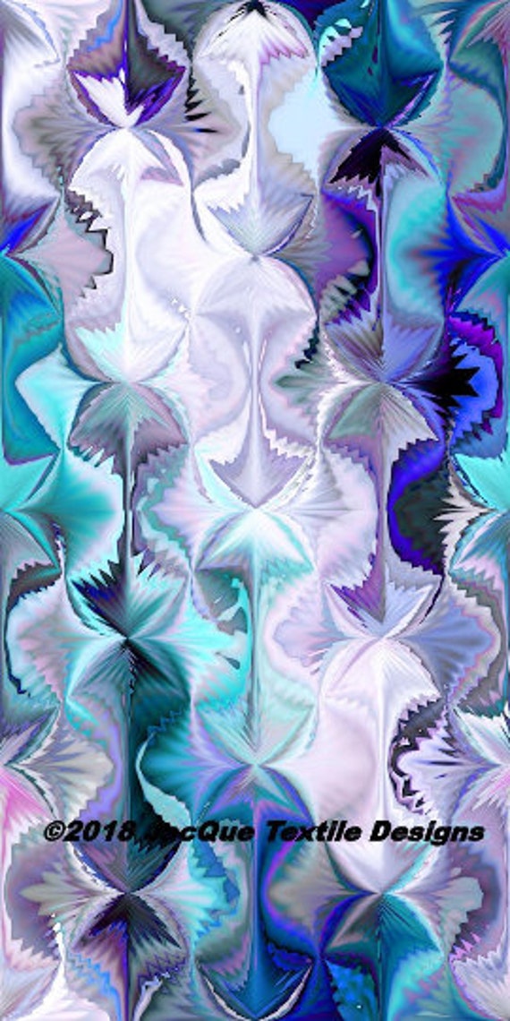 Velvet Upholstery Hand Created Farfalle Blue Purple Agate Fabric Fiber Art Modern Fabric