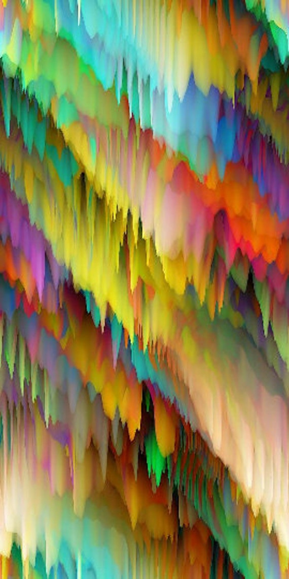 Watercolor Icles of Color Artist Created Lycra Knit Fabric By The Yard Athletic Dance Swimwear Swim Suit