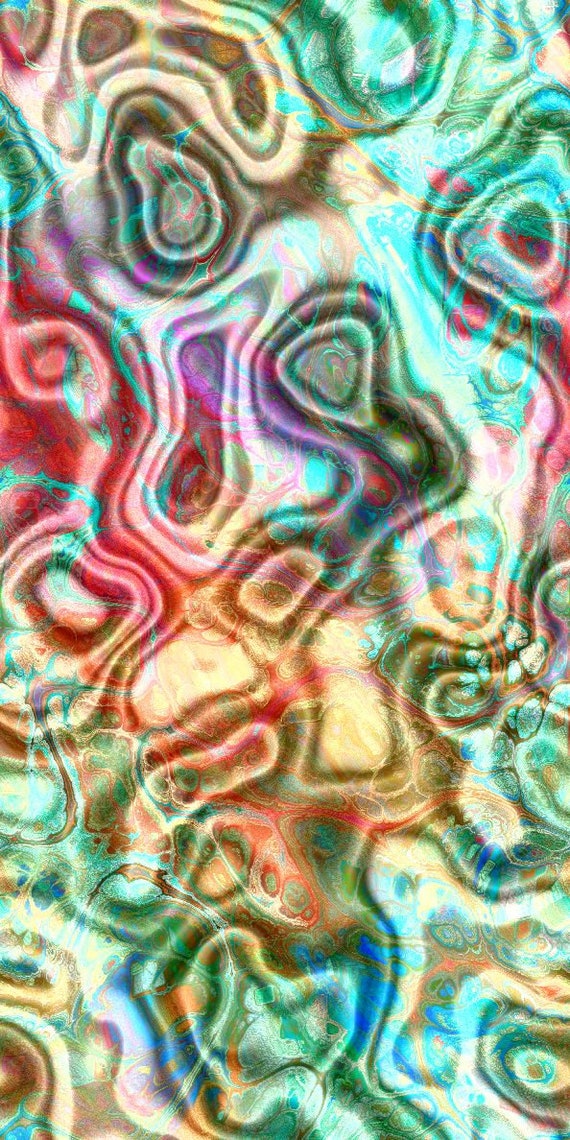 Artisan Canvas Fabric Maze Bubbles Rainbow Fiber Art Fabric Upholstery Home Decor