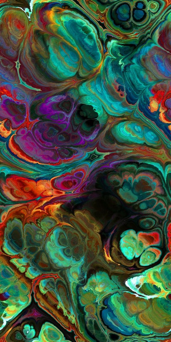 Designer Vibrant Jeweltones Artist Created Lycra Knit Fabric By The Yard Athletic Apparel Swimwear Swim Suit