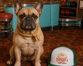 Czapka typu trucker retro Hank’s Donut World – czapka typu snapback w stylu vintage, z zabawną grafiką