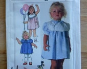 1986 Uncut vintage dress sewing pattern toddler girl size 2 3 4 child dress sewing pattern holiday formal flower spring girl summer dress