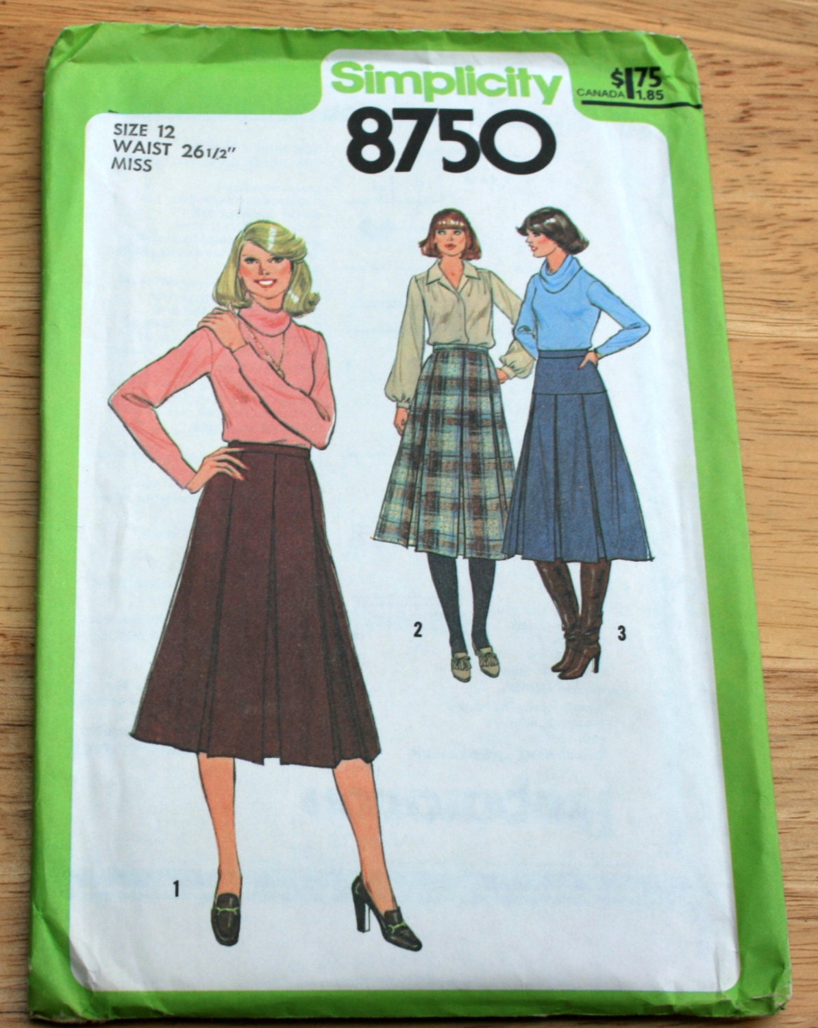 UNCUT 1978 vintage skirt sewing pattern Simplicity sewing | Etsy