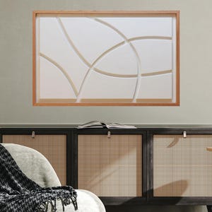 Abstract 3D Textured Wall Art: Wabi-Sabi Plaster, Modern Neutral Decor