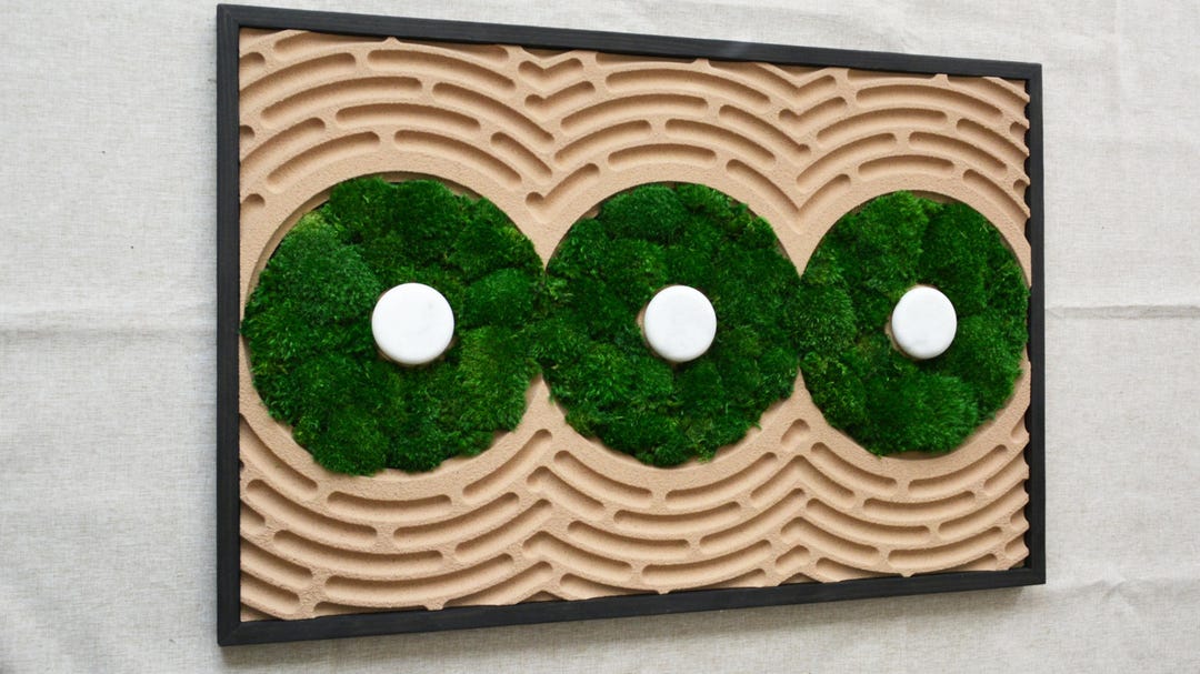 No. 42 Moss Zen Garden, Moss Sand Garden, Moss Wabisabi Decor, Moss