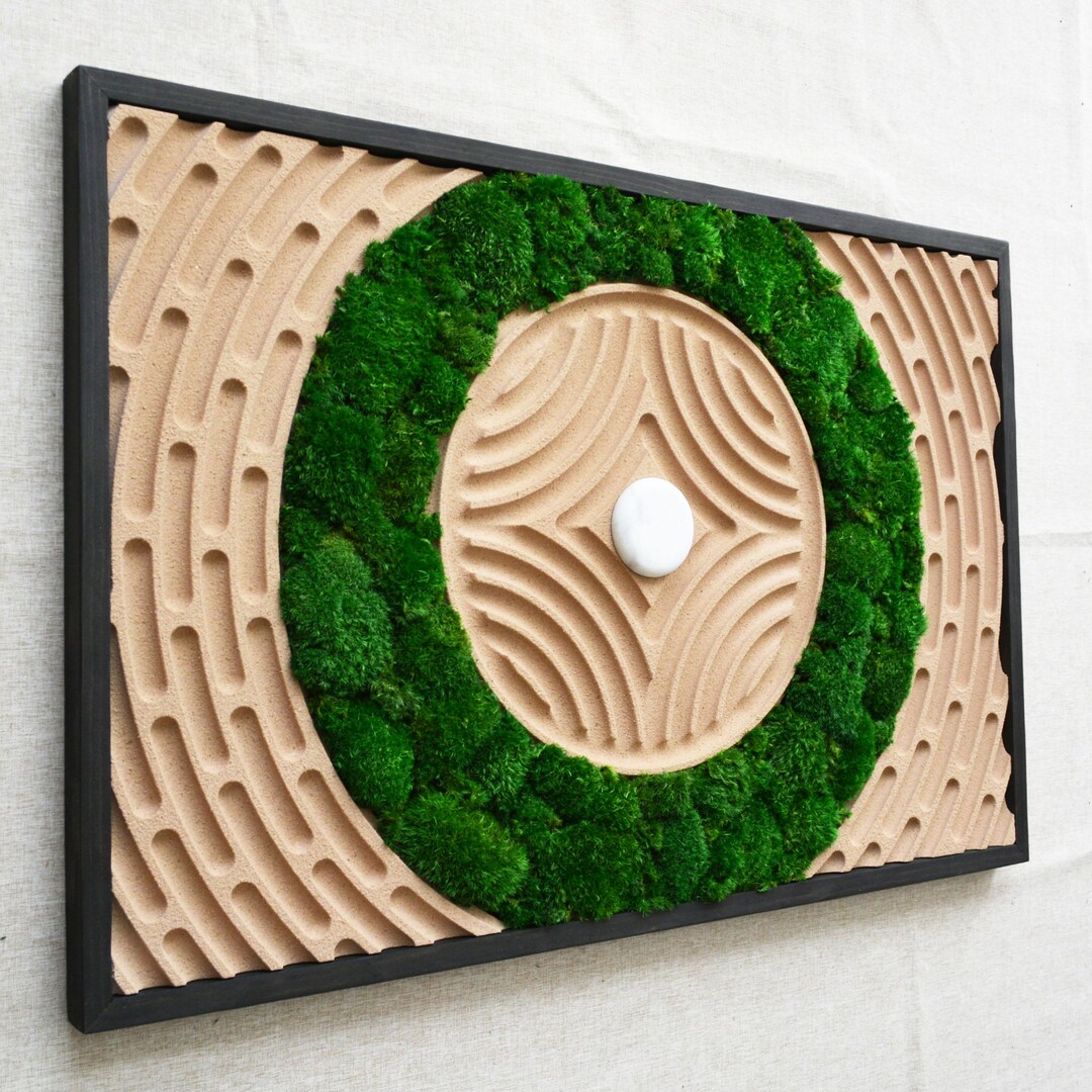 No. 60 Moss Zen Garden, Moss Sand Garden, Moss Wabisabi Decor, Moss