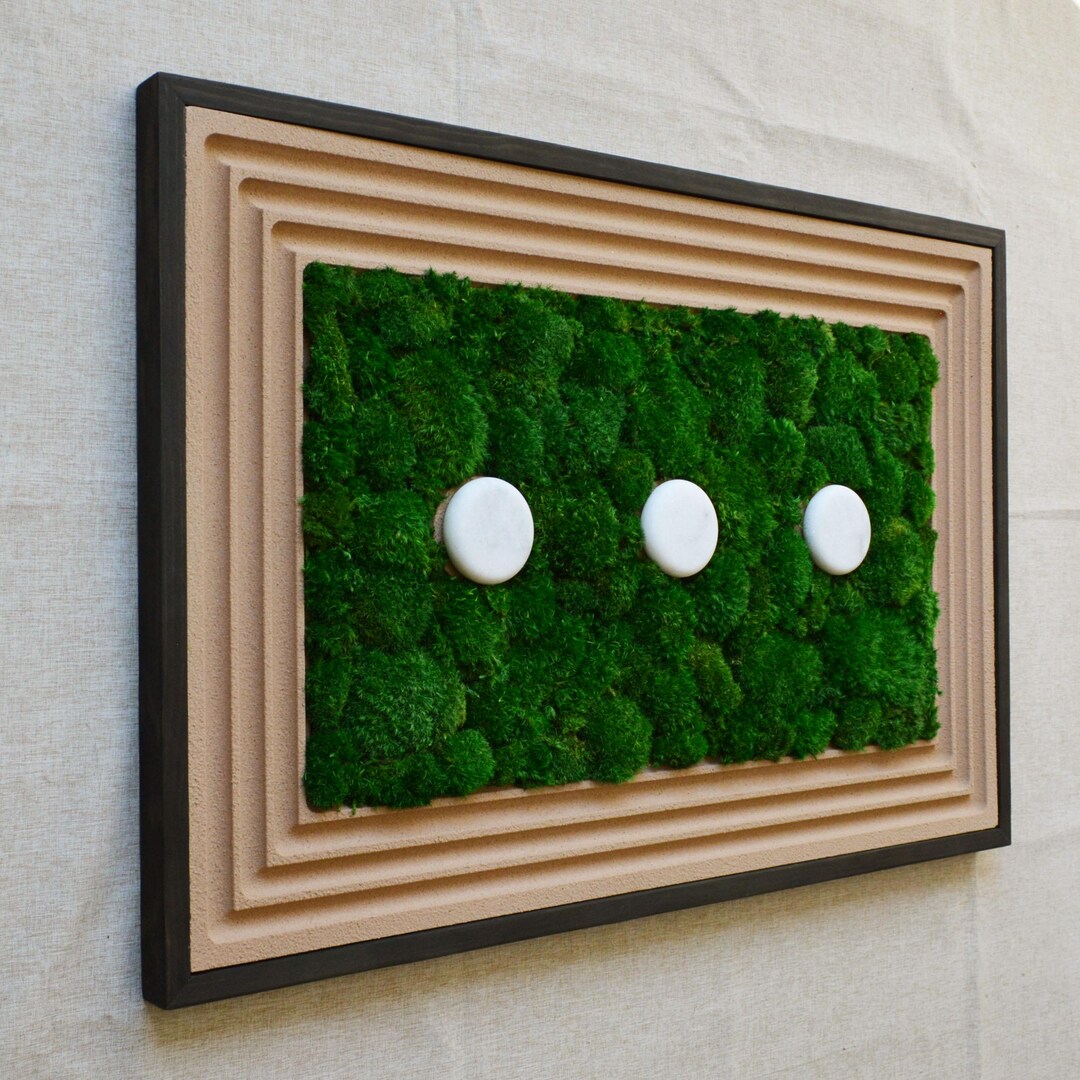 No. 36 Moss Zen Garden, Moss Sand Garden, Moss Wabisabi Decor, Moss