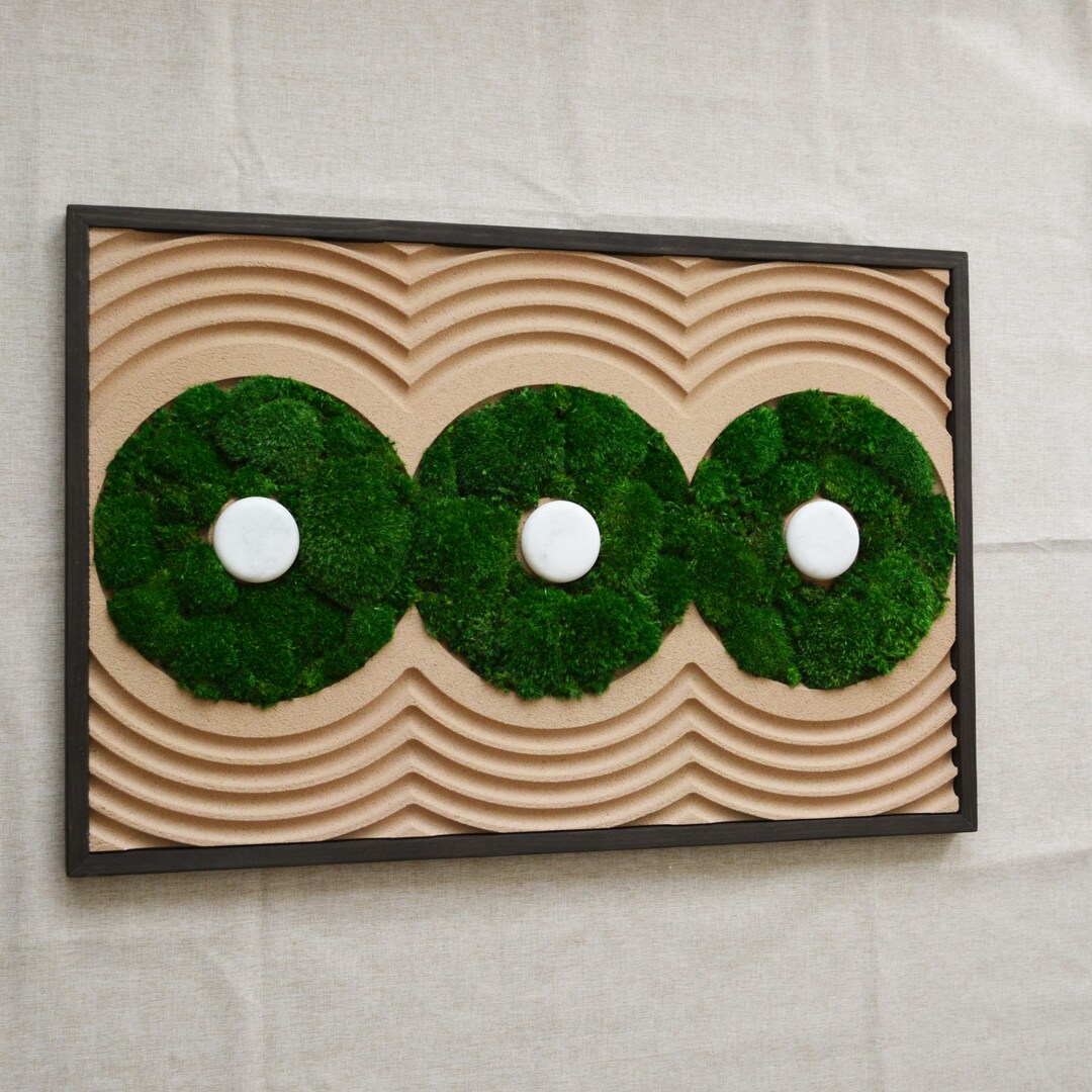 No. 37 Moss Zen Garden, Moss Sand Garden, Moss Wabisabi Decor, Moss