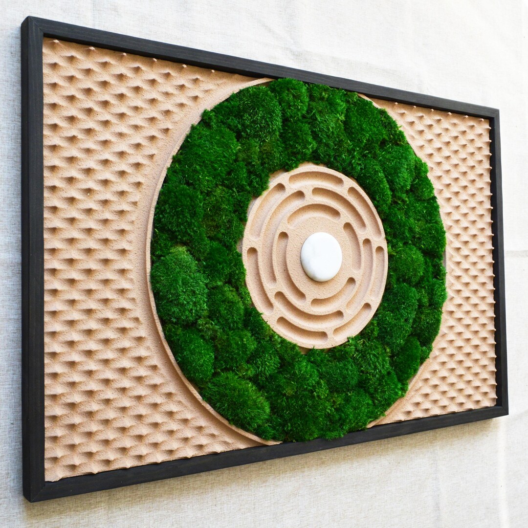 No. 59 Moss Zen Garden, Moss Sand Garden, Moss Wabisabi Decor, Moss