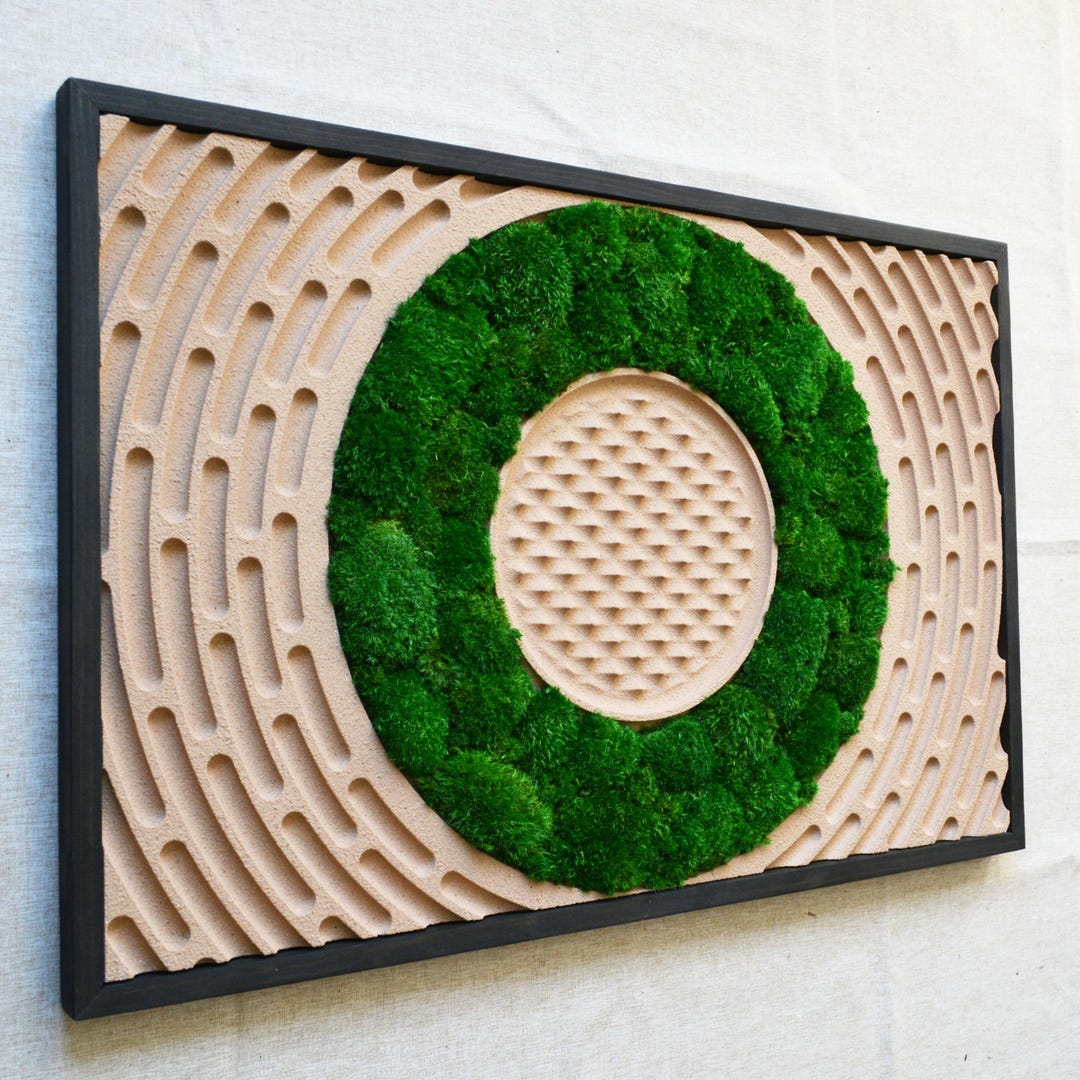 No. 51 Moss Zen Garden, Moss Sand Garden, Moss Wabisabi Decor, Moss