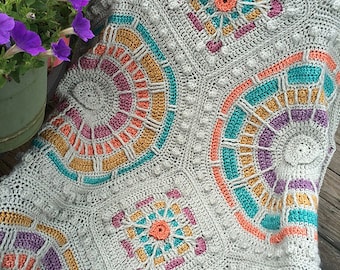 Summer Mosaic Afghan - Original Crochet Blanket Pattern by Julie Yeager