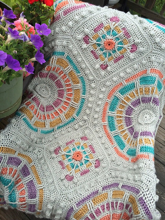 Summer Mosaic Afghan Original Crochet Blanket Pattern by Etsy