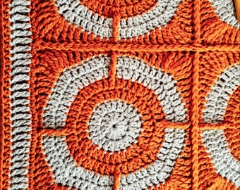 Graphic Circles Throw, Original Crochet Blanket Afghan Pattern by Julie Yeager