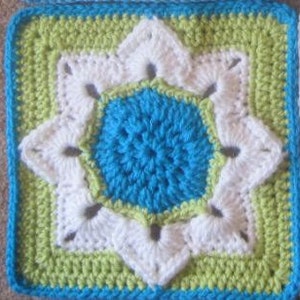 Eight Pointed Flower by Julie Yeager Crochet Pattern Afghan Square image 3