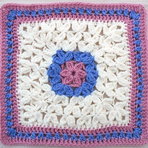 In Treble Crochet Pattern for 12 Afghan Square Designed by Julie Yeager imagem 3