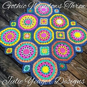 Gothic Windows Throw Blanket Crochet Pattern Afghan Julie Yeager Granny image 4