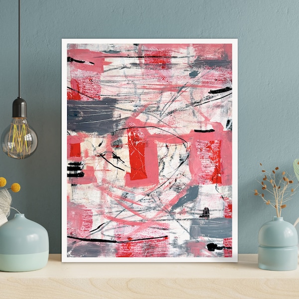 One of a Kind, Original Art- Hand Painted - Modern Abstract Painting - Acrylic on Wood - Home Decor Accent - Commercial Art