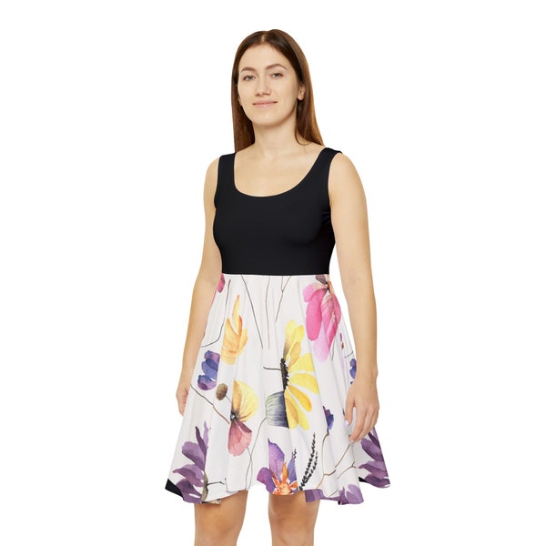 Floral Print Skater Dress: Customizable Women's Fashion Staple