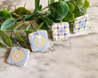 Portuguese tile earrings