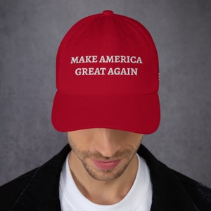 MAGA Dad Hat with Trump 2024 and American Flag Embroidery